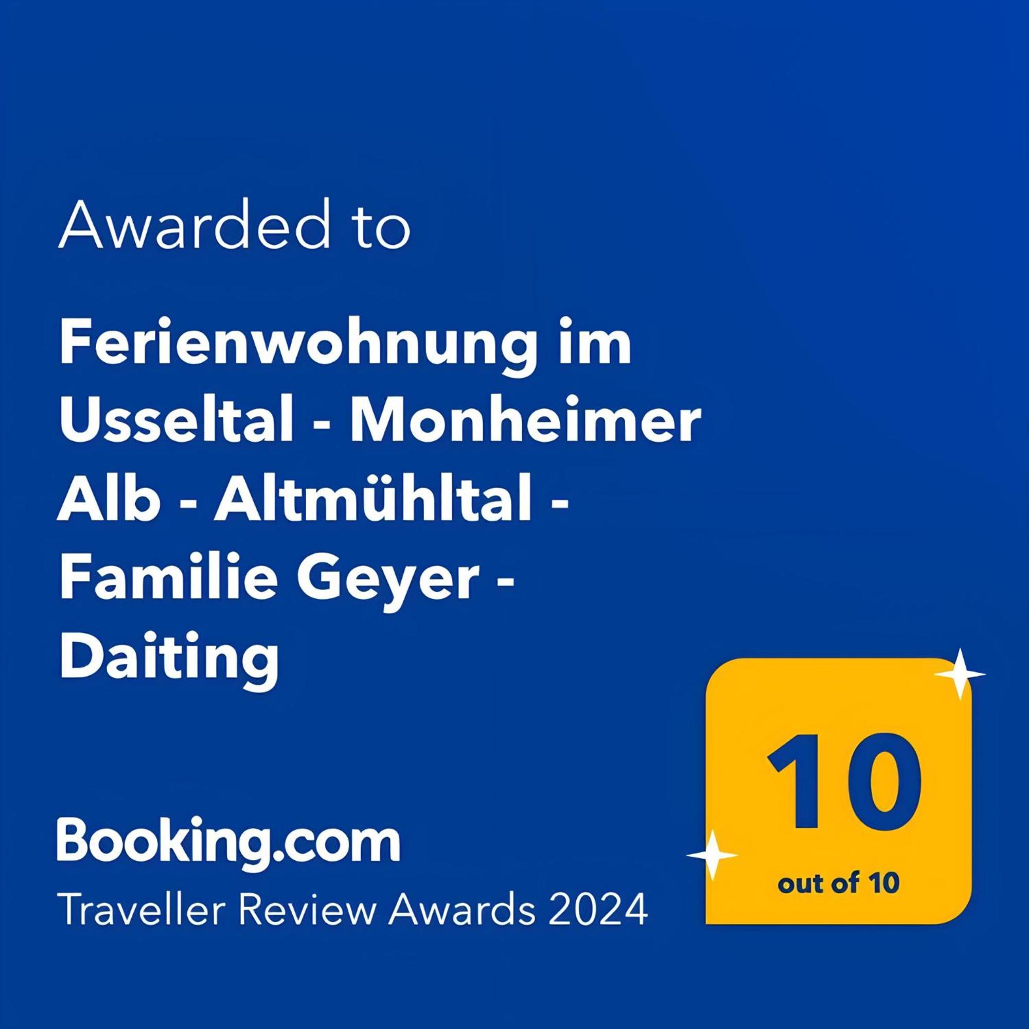 Ferienwohnung Im Usseltal - Zirben Spa - Monheimer Alb - Altmuehltal - Familie Geyer Daiting Monheim  Экстерьер фото